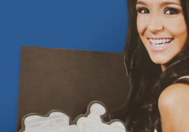 Display com verniz e bolsa